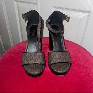 Michael Kors Brown Signature Platform Sandals